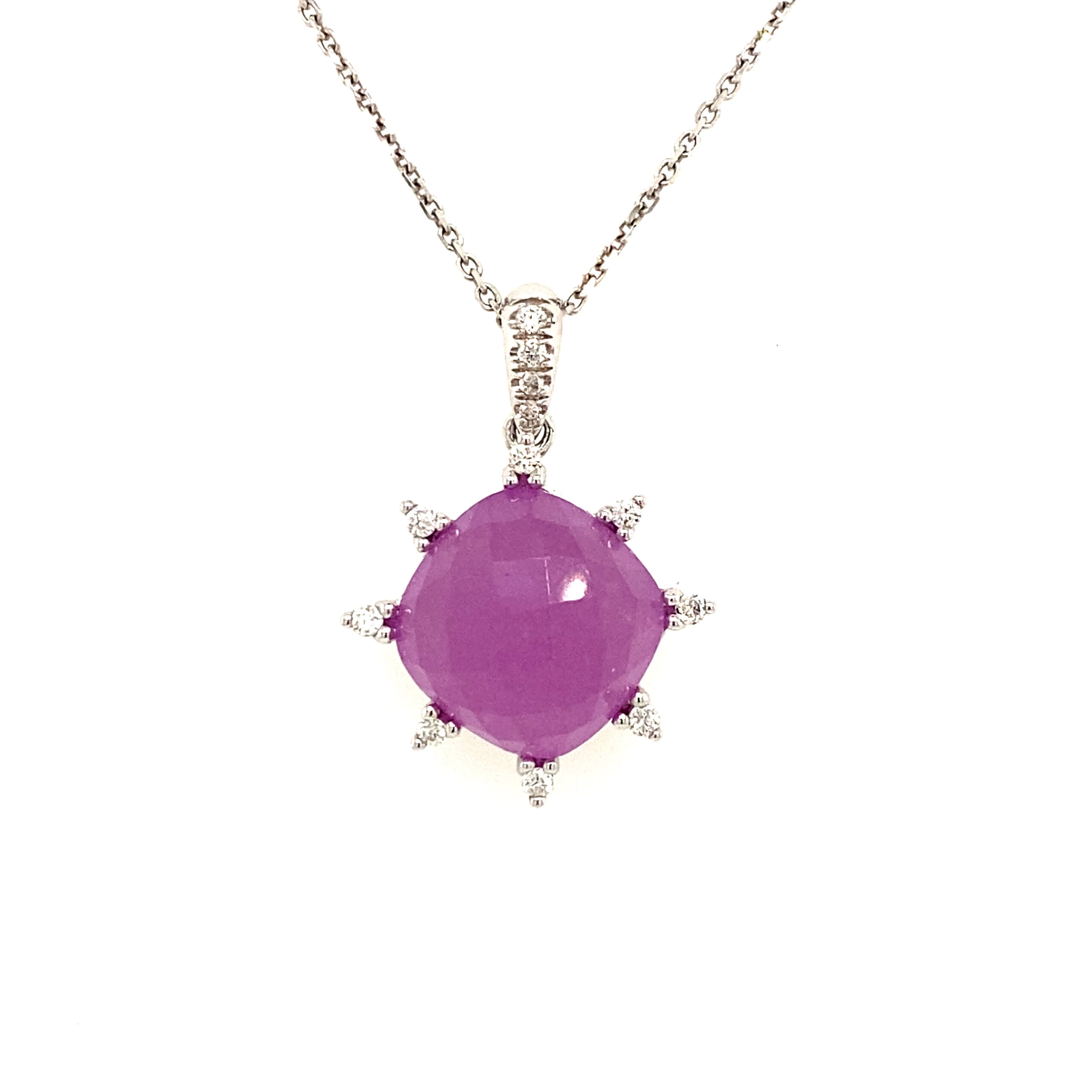 14k Purple Gem/Diamonds Necklace