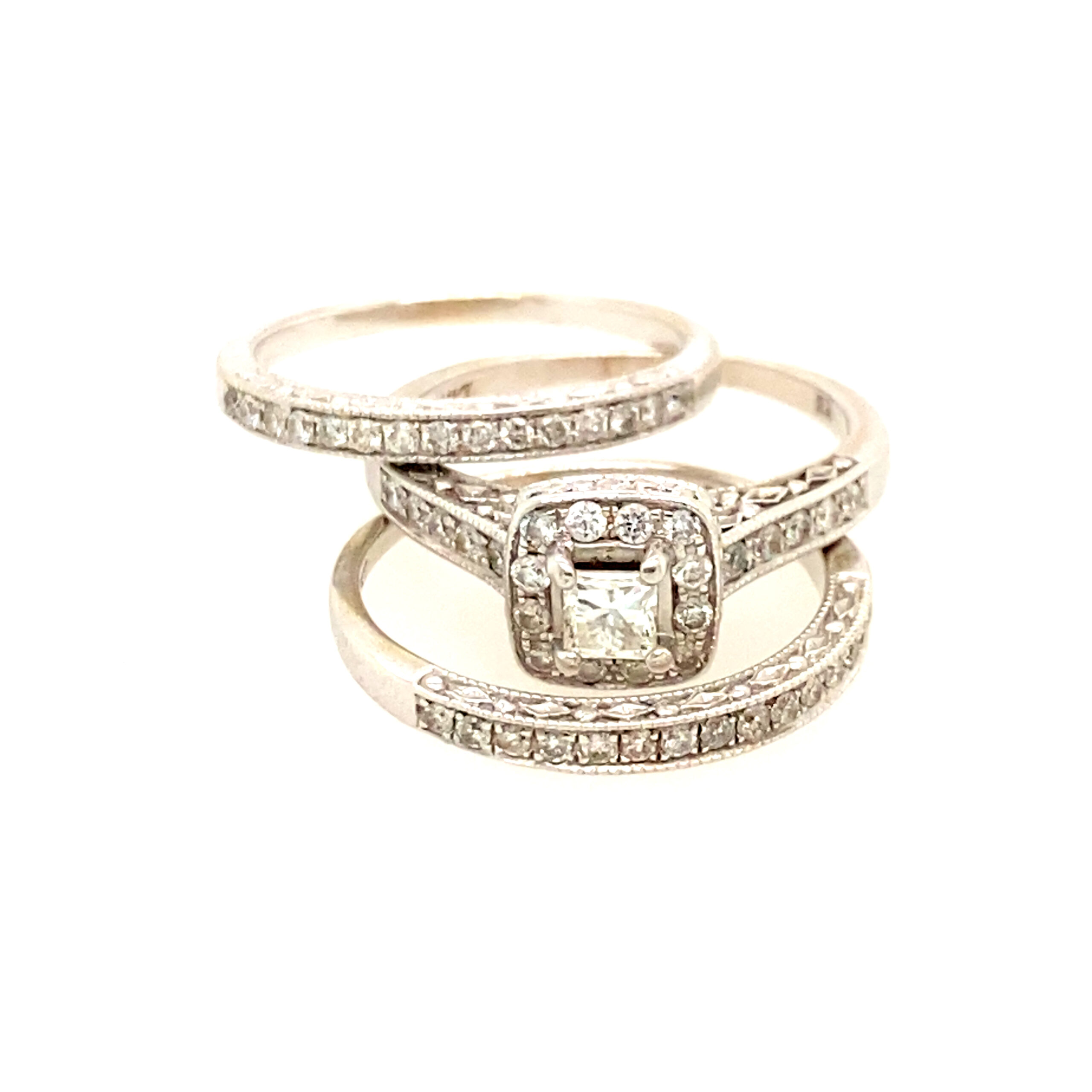 14k Diamond Engagement Ring Set