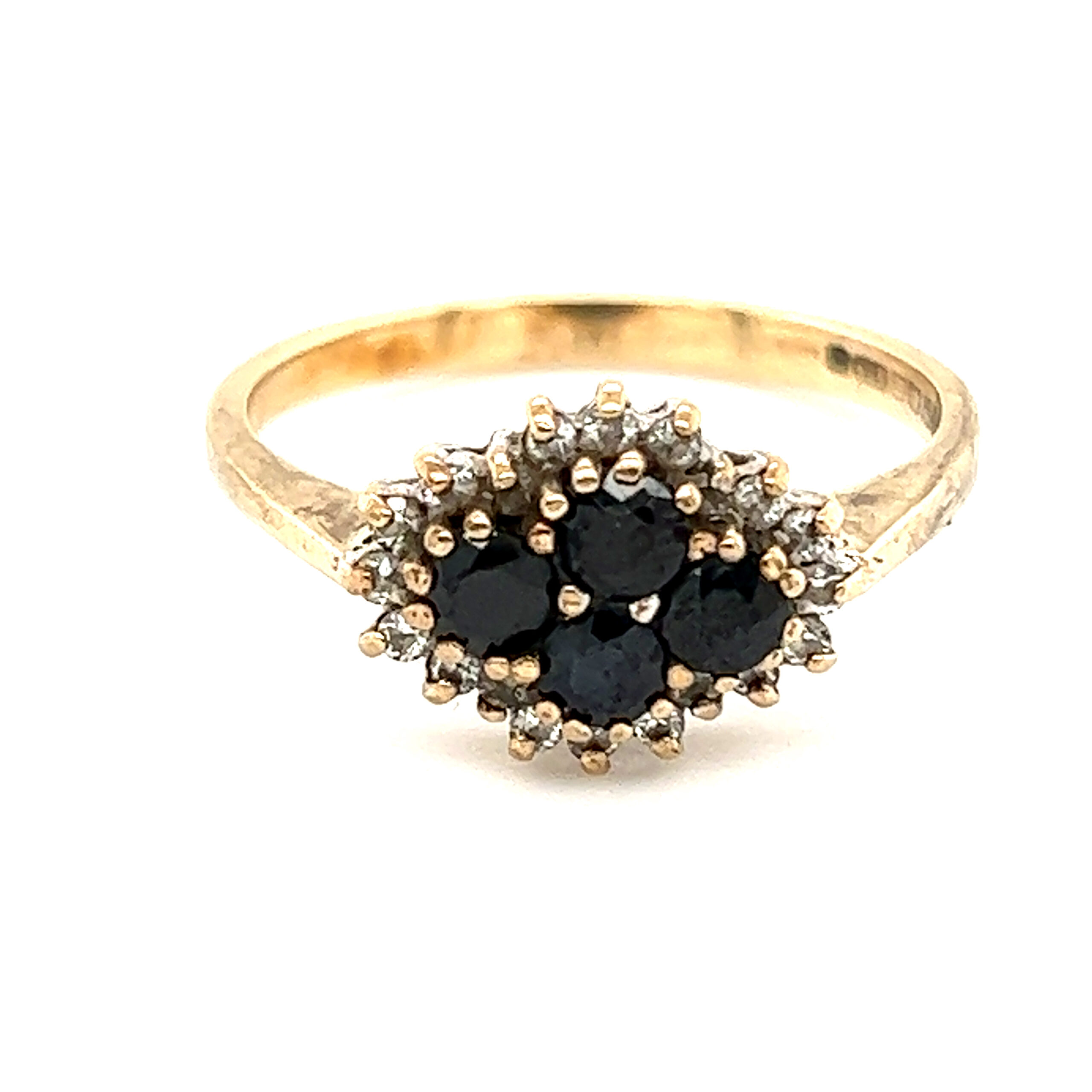9k 4-Sapphires/Cz Ring