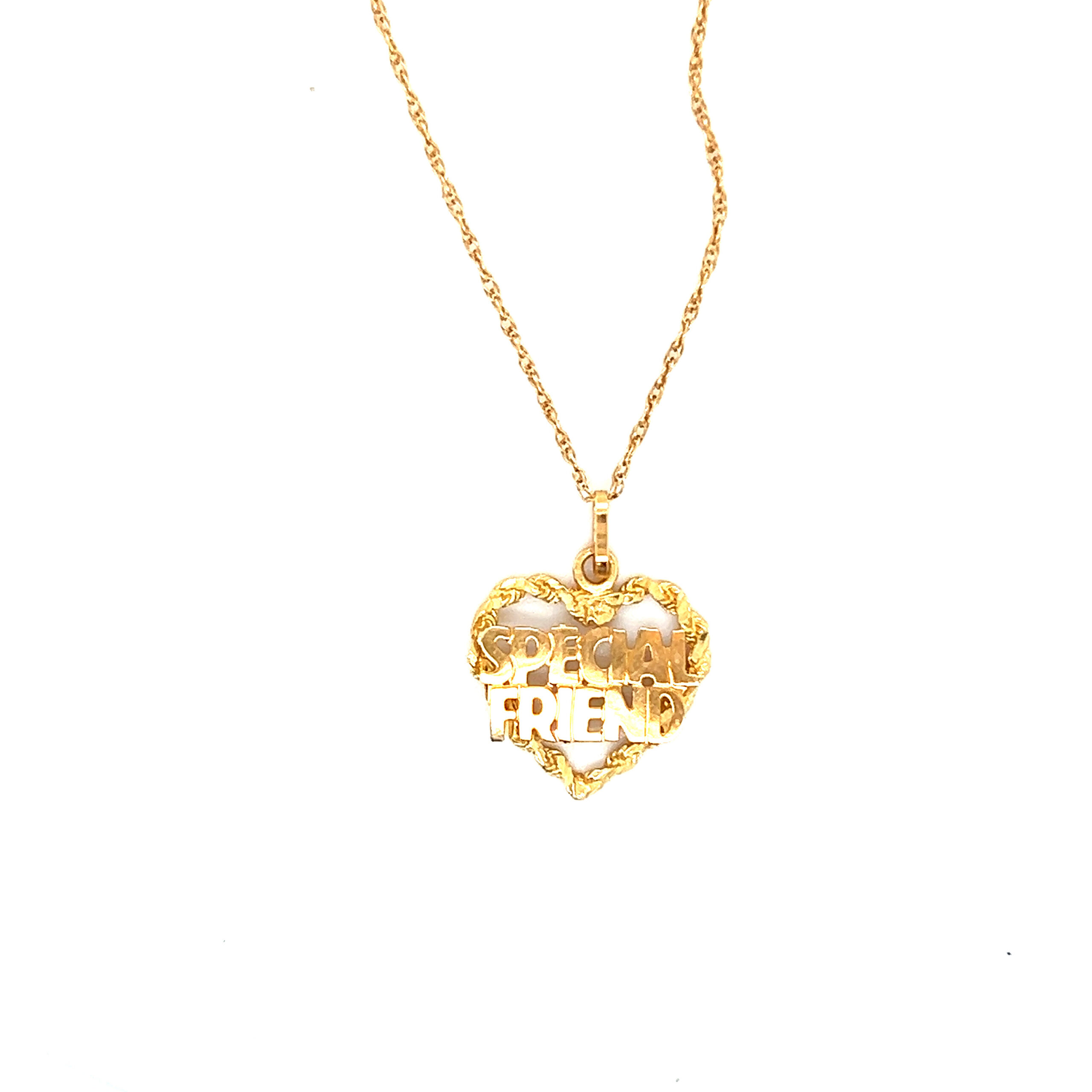 14k/10k YG Special Friend Pendant Necklace