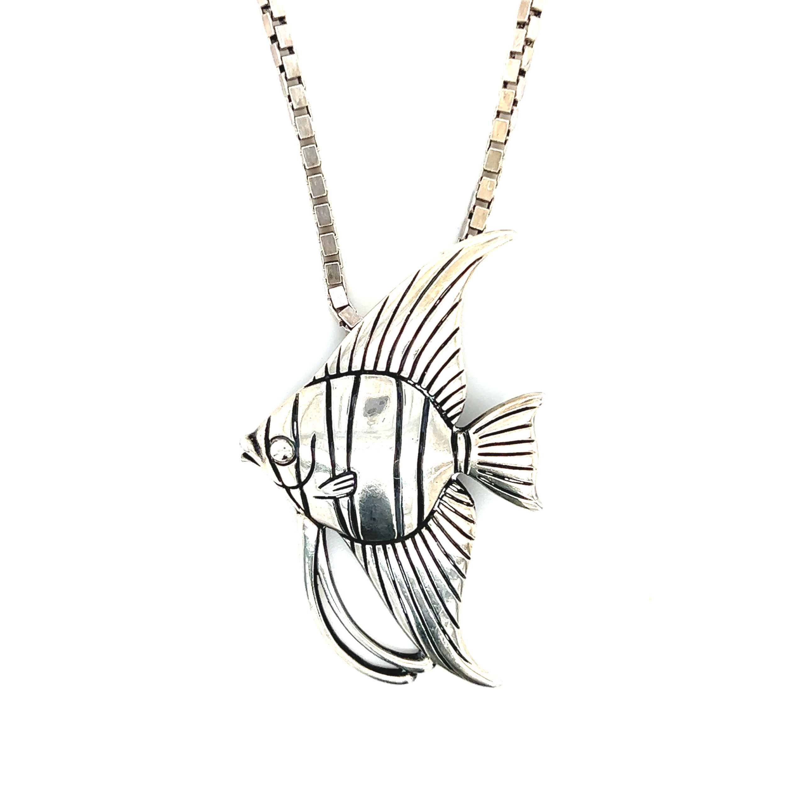 James Avery 925 Angel Fish Pendant/Brooch on 925 Chain