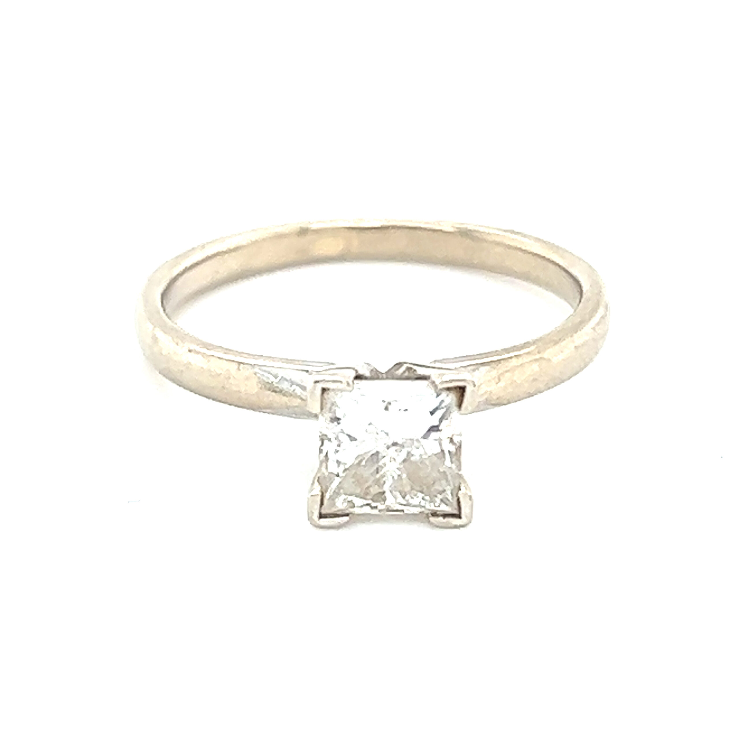 14k WG Princess Cut 1 Carat Diamond Ring
