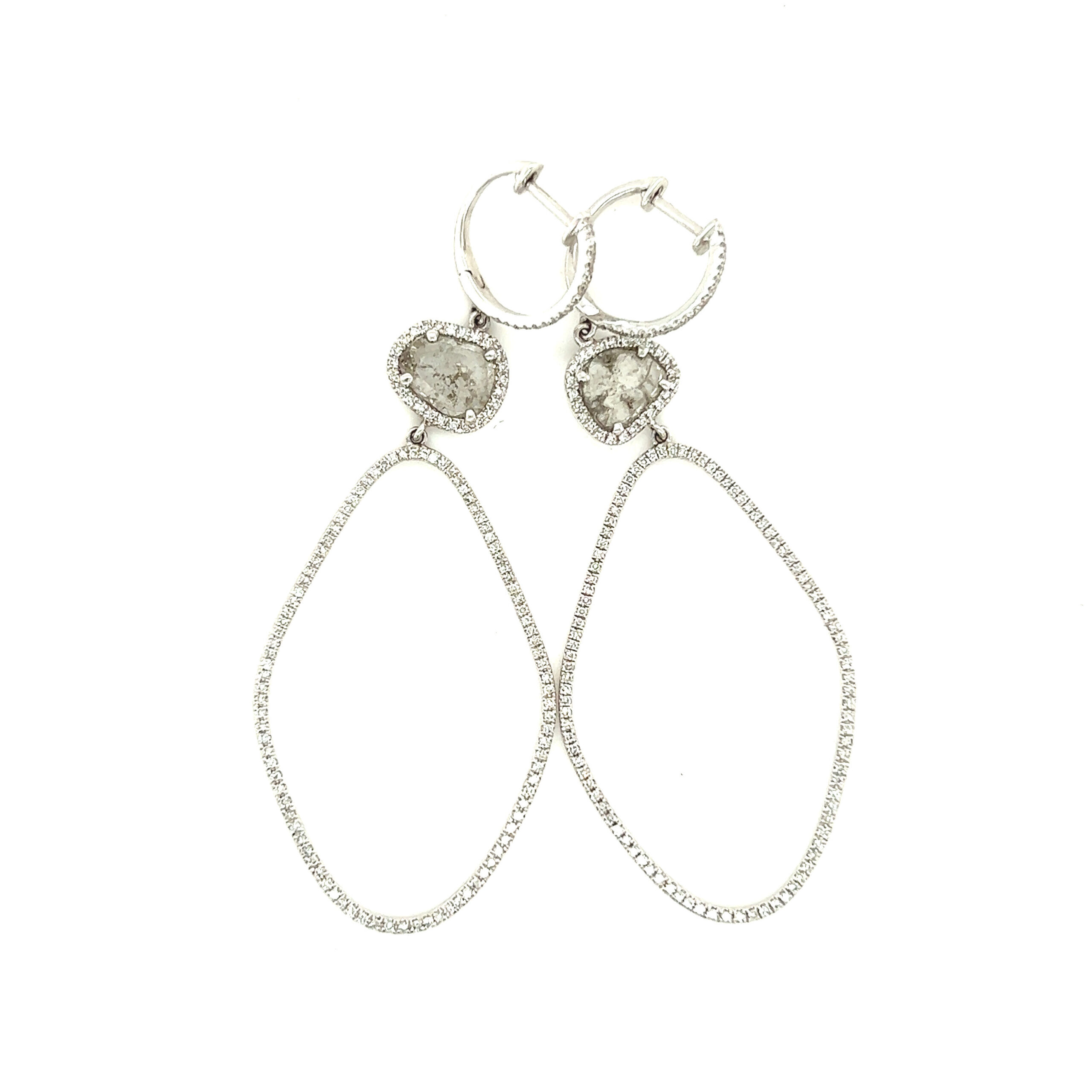 Women's 14k Stone & Diamonds Dangle Earrings