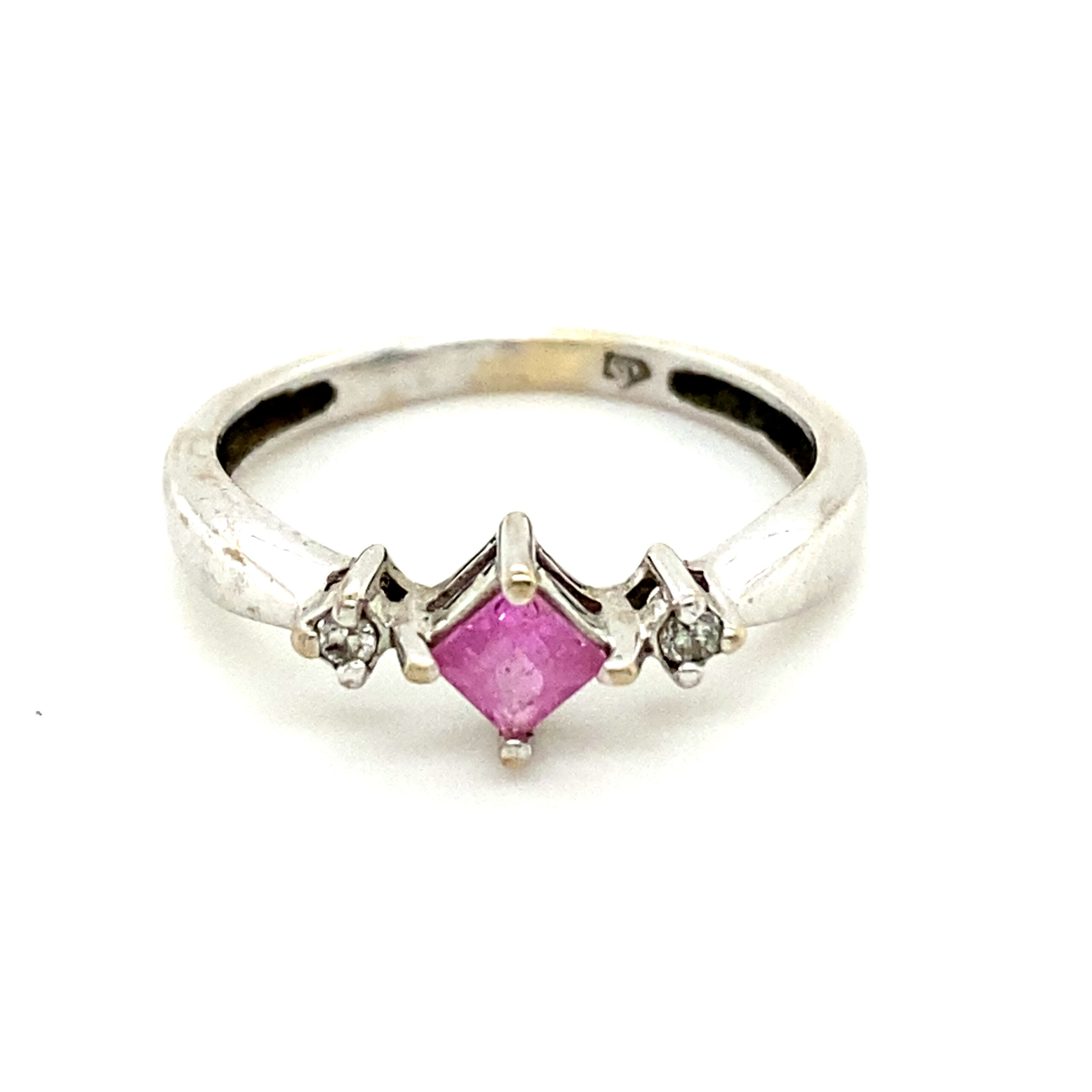 10k Pink Sapphire/ Diamond Ring