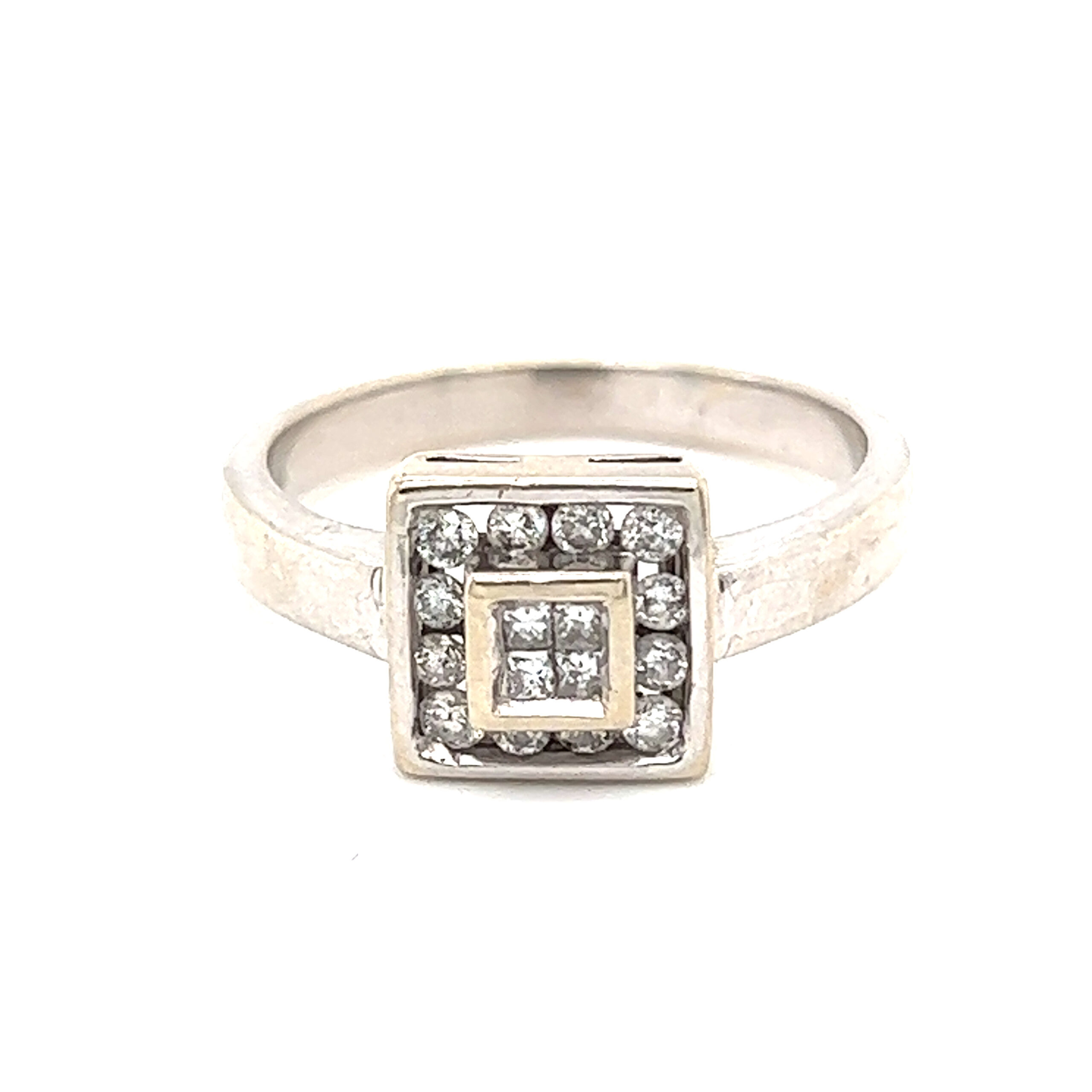 14k WG Square Shaped Ring