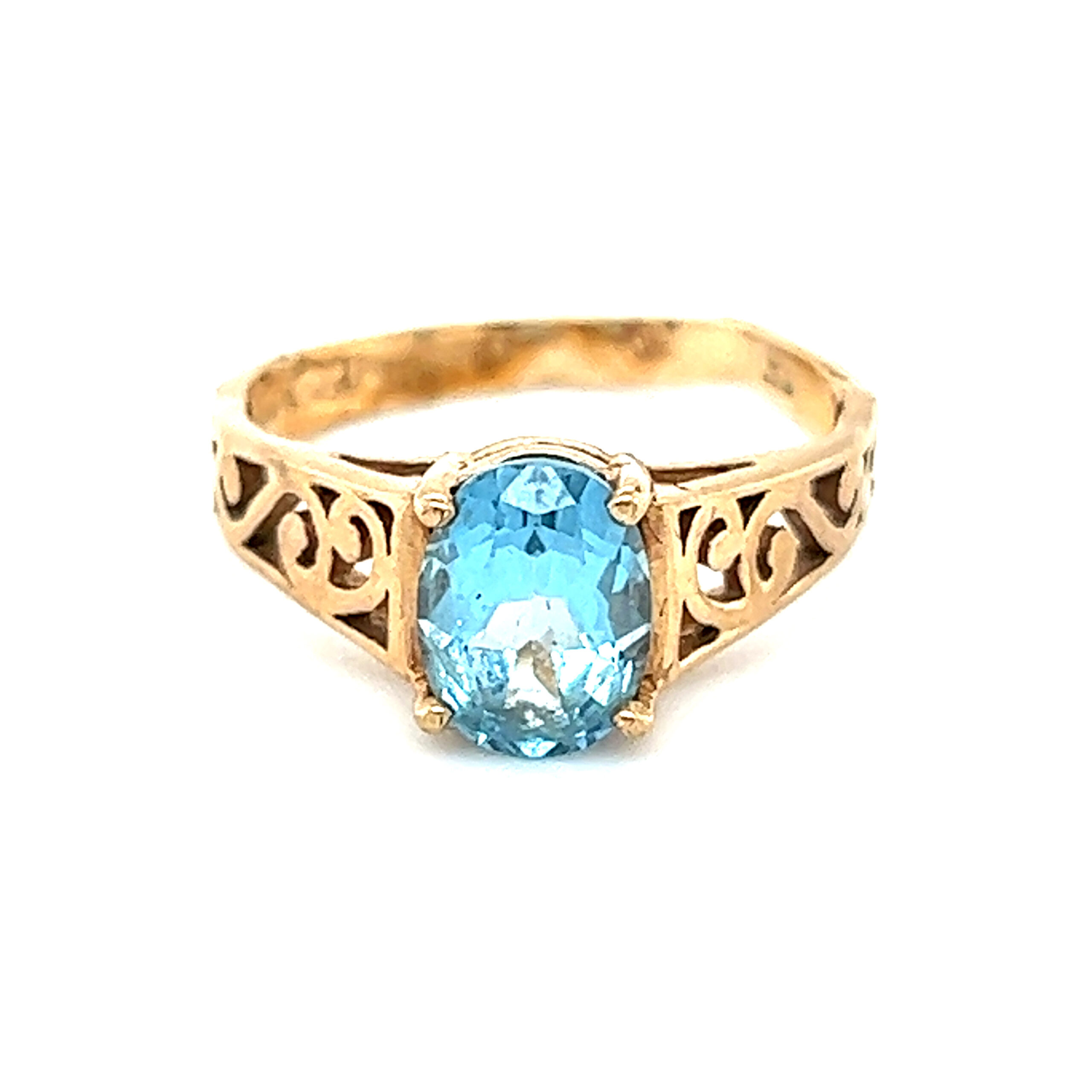 10k Bend Band Topaz Ring