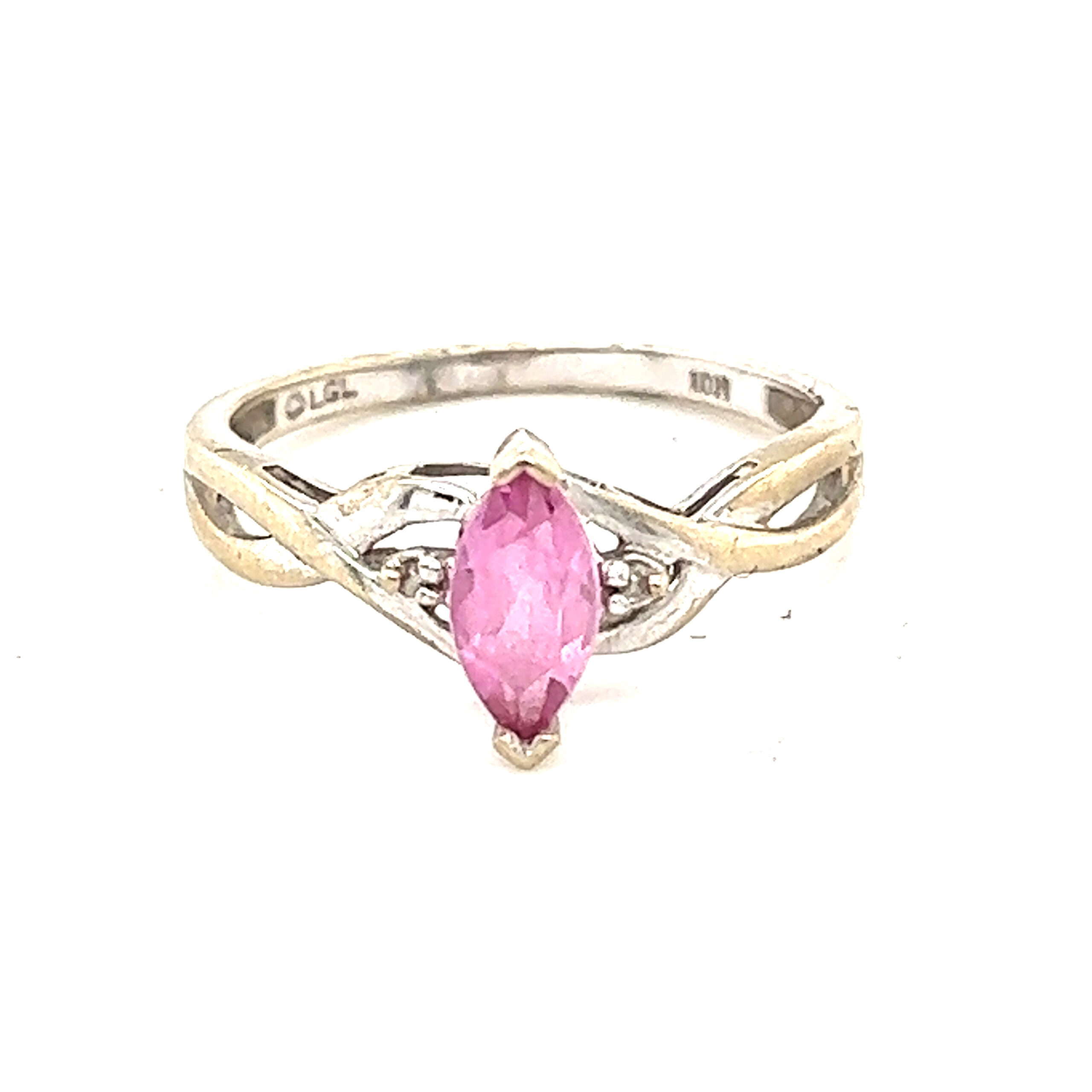 10k Marquise Pink Topaz Ring