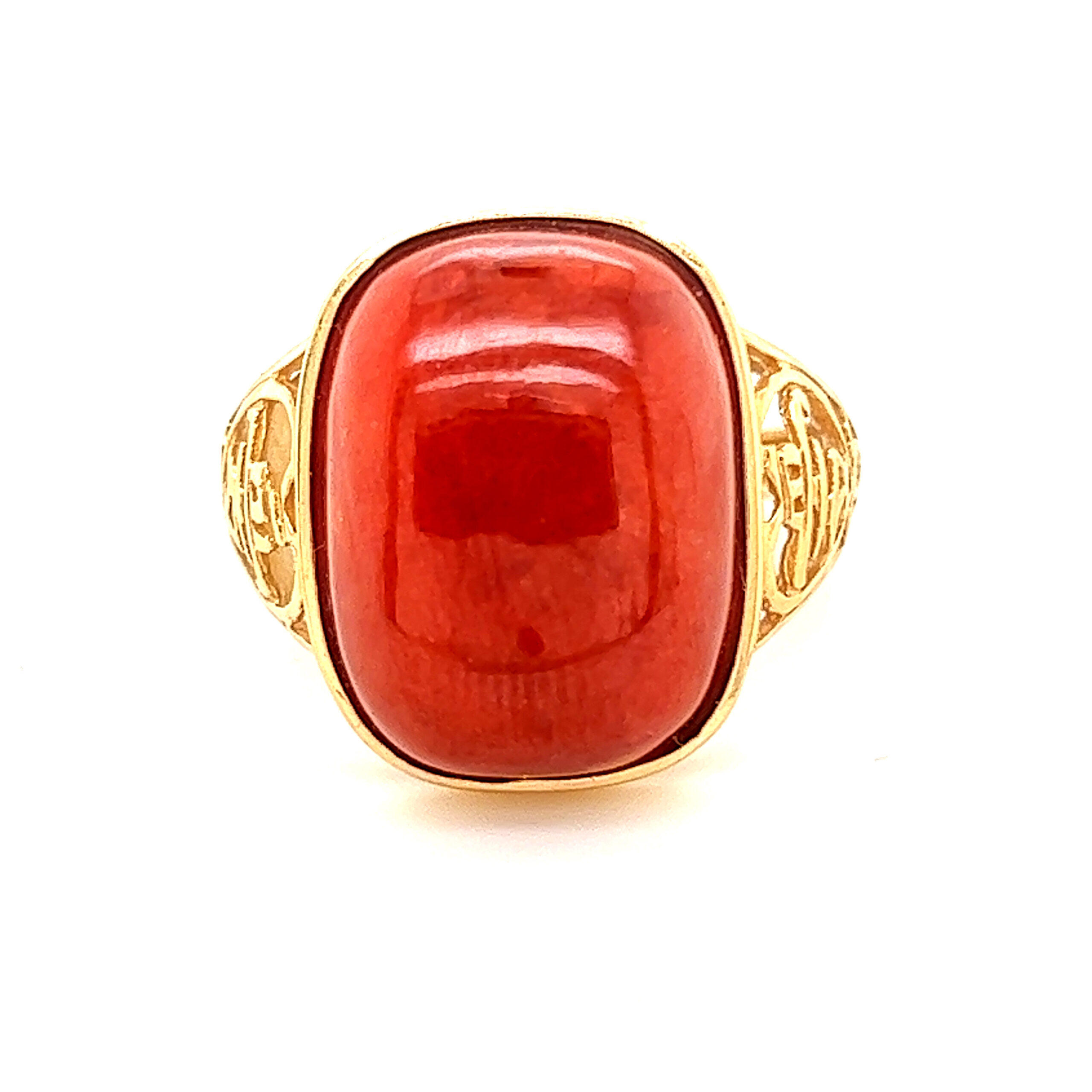 14k Huge Brown Gemstone Ring