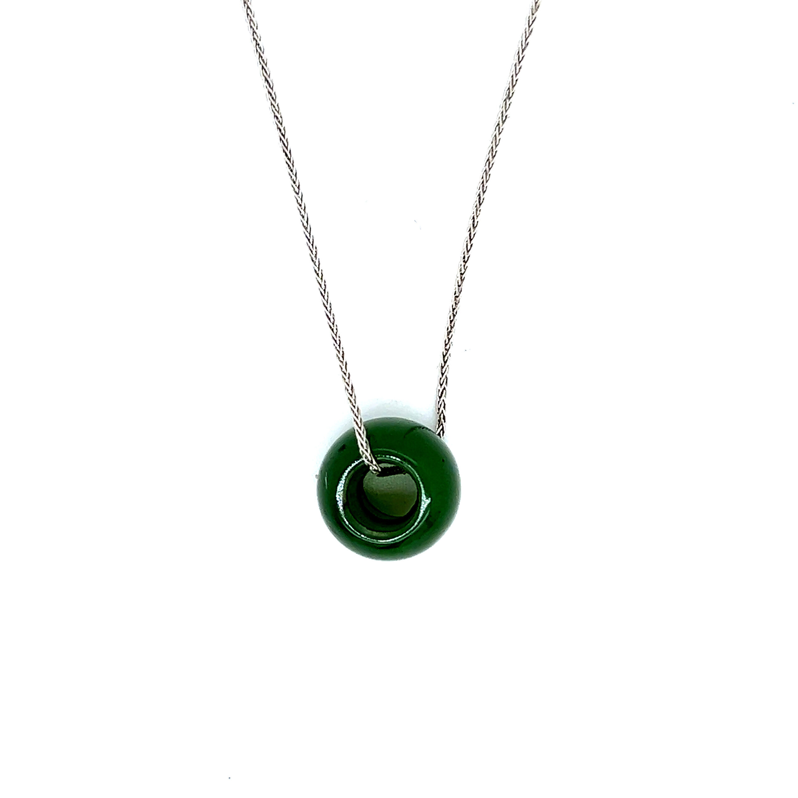 18k WG Chain with Jade Pendant