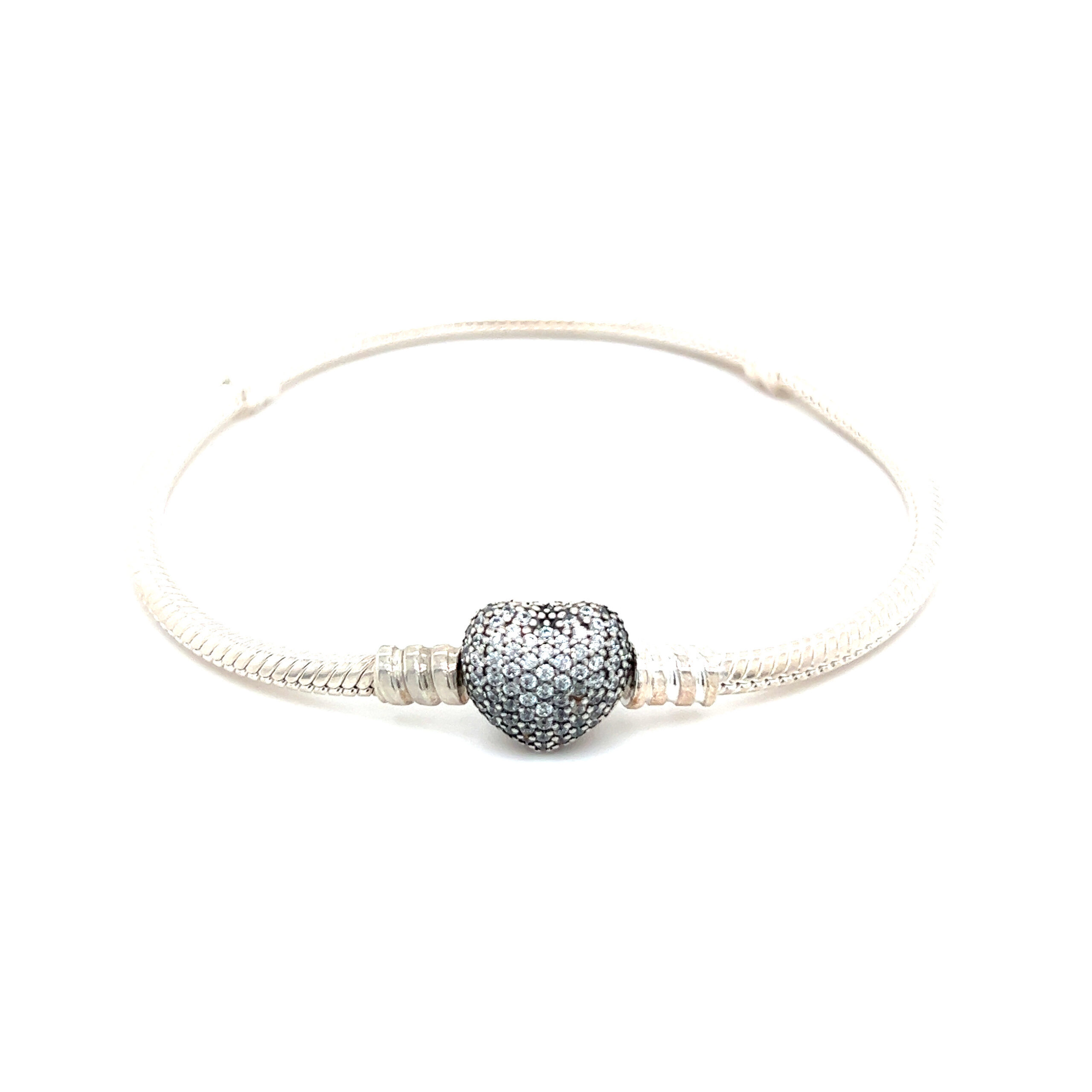 Pandora Pave Cz Heart Clasp Bracelet