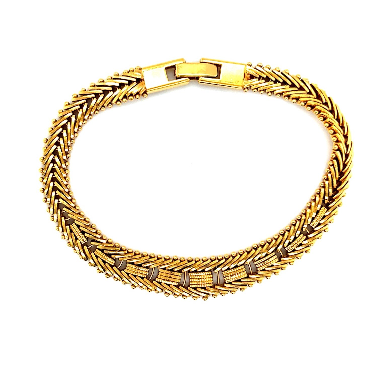 Flat Golden Fold Over Clasp Bracelet