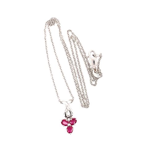 18k/14k 3-Rubies Necklace - Image 4