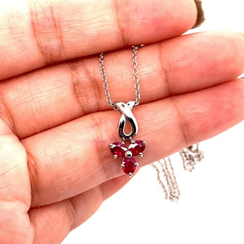 18k/14k 3-Rubies Necklace - Image 2