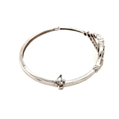 Silver Baguette CZ Bangle - Image 4