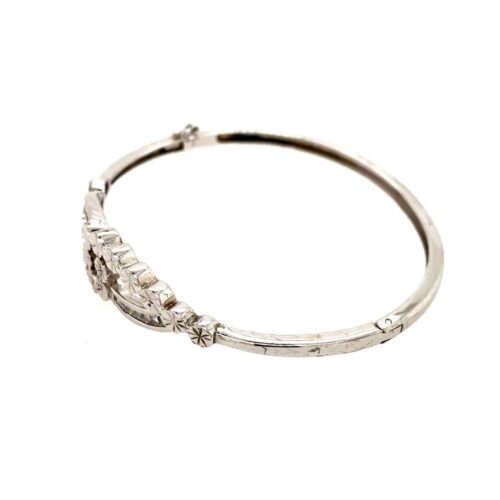 Silver Baguette CZ Bangle - Image 5