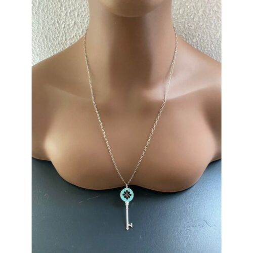 T&Co. Silver Teal Key Pendant Necklace - Image 9