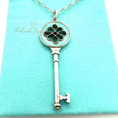 T&Co. Silver Teal Key Pendant Necklace - Image 3