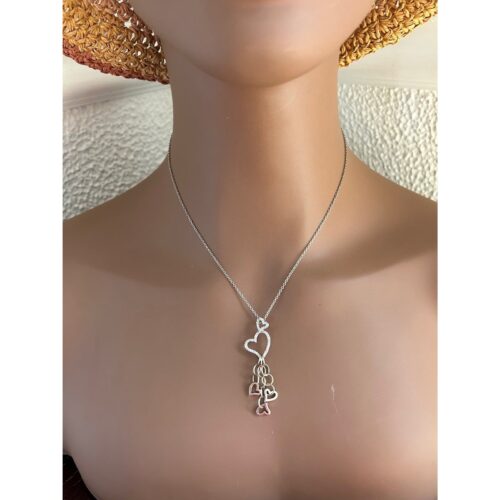 14k WG Hearts Of Hearts Diamond Necklace - Image 6