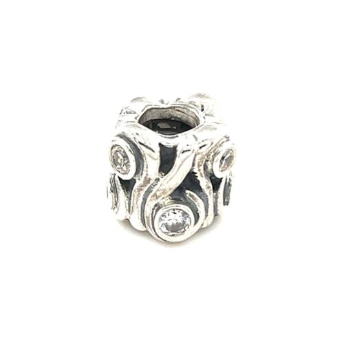 Pandora White Cz Scroll Charm - Image 2