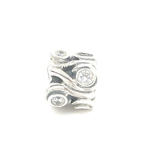 Pandora White Cz Scroll Charm - Image 3