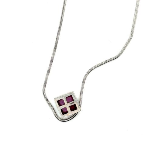 14k WG Pink Sapphire Necklace - Image 5