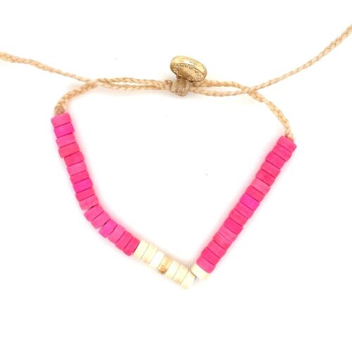 Pura Vida Pink/White Beads Bracelet - Image 2