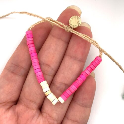 Pura Vida Pink/White Beads Bracelet - Image 3