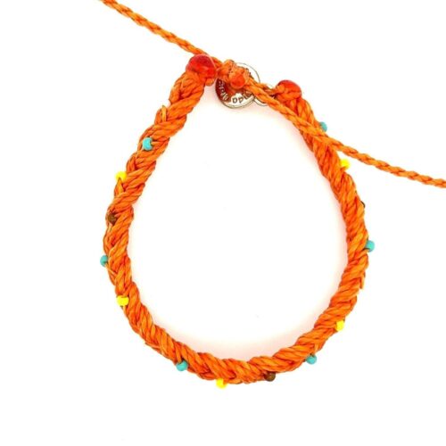 Pura Vida Orange Braid with Beads Bracelet - Image 2