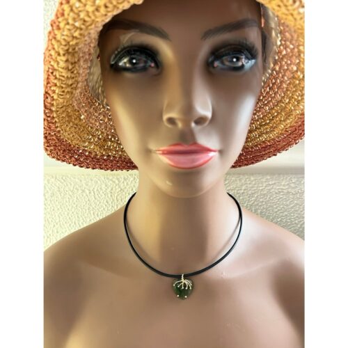 14k Heart Encased Jade Rubber Necklace - Image 9