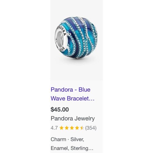 Pandora Blue Wave Charm - Image 6