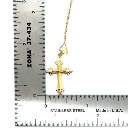 14k/10k Gold Cross Pendant Necklace - Image 4