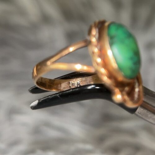 14K Green Turquoise Ring - Image 4