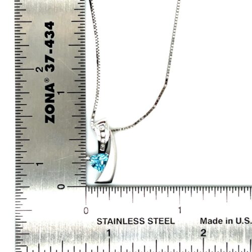 14k/10k Trillion Cut Topaz/Diamonds Necklace - Image 4