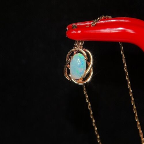 Small 14k Gold Opal Necklace - Image 2