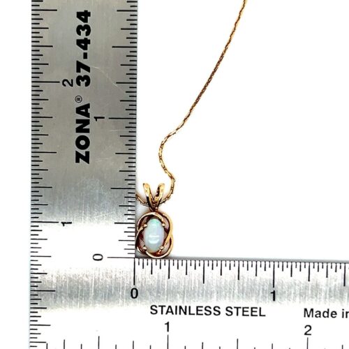 Small 14k Gold Opal Necklace - Image 8