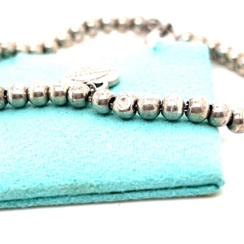 T&Co. 925 Mini Beaded Teal Heart Bracelet - Image 3