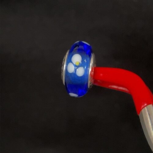 Pandora Blue/White Flower Murano Glass Charm - Image 4