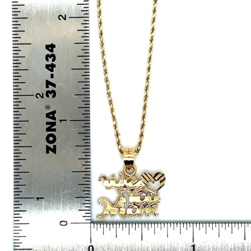 14K Gold We Love You Mom Necklace - Image 4