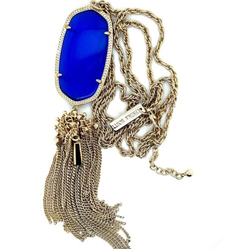 Kendra Scott Rayne Tassel Navy Cat’s Eye Necklace - Image 2