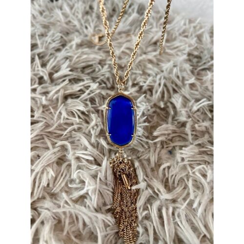 Kendra Scott Rayne Tassel Navy Cat’s Eye Necklace - Image 4