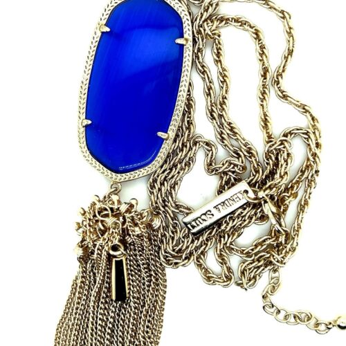 Kendra Scott Rayne Tassel Navy Cat’s Eye Necklace - Image 3