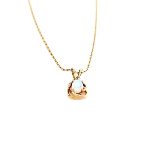 Small 14k Gold Opal Necklace - Image 6