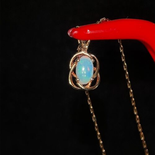 Small 14k Gold Opal Necklace - Image 4