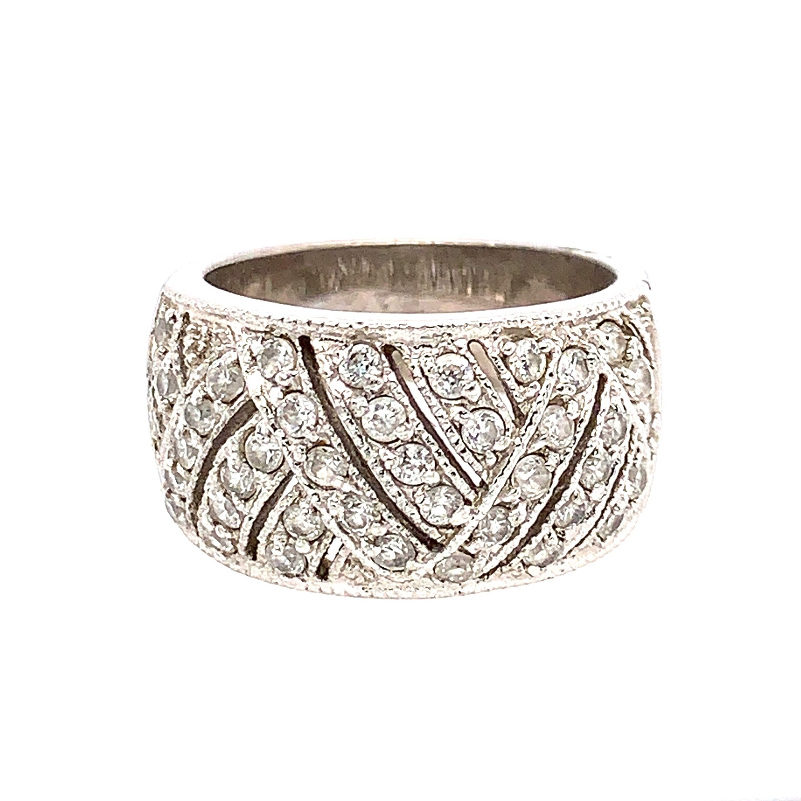 925 Crystals Dome Ring