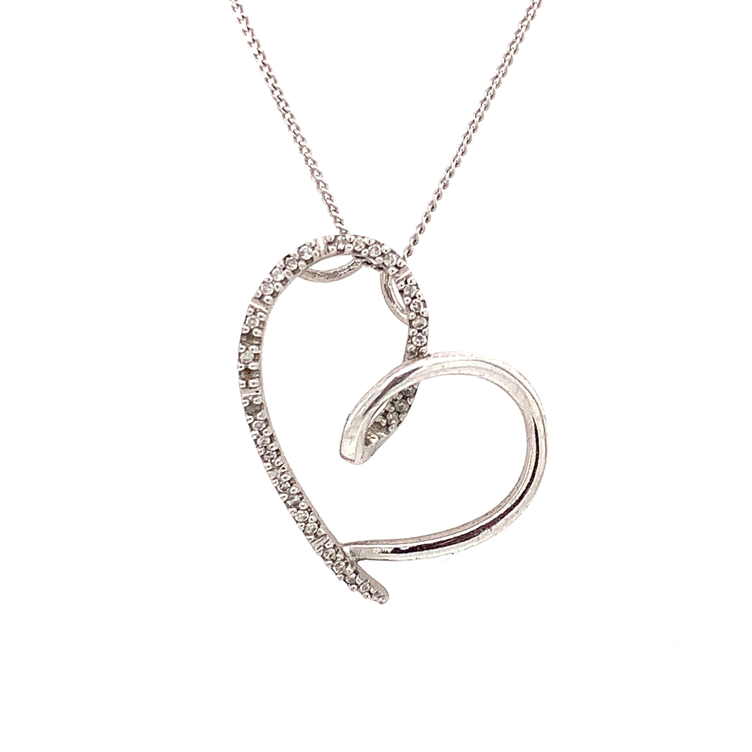 925 Diamond Heart Neckace