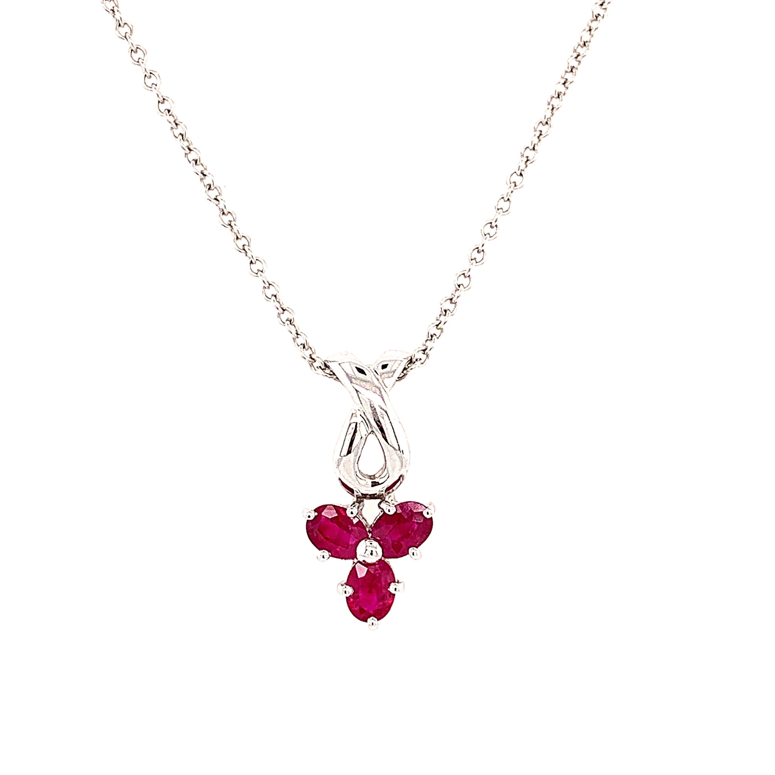 18k/14k 3-Rubies Necklace