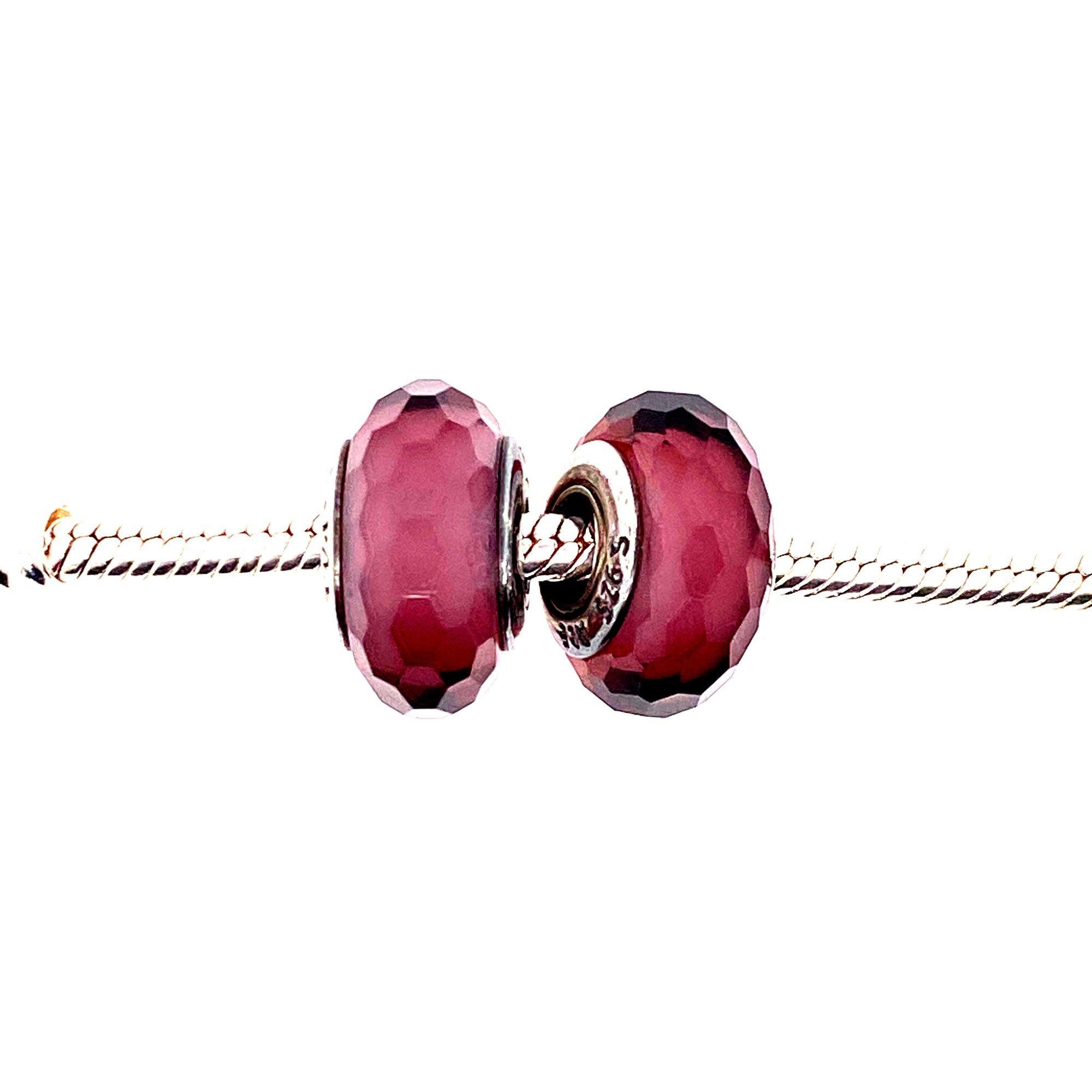 2 Pandora Purple Faceted Charms