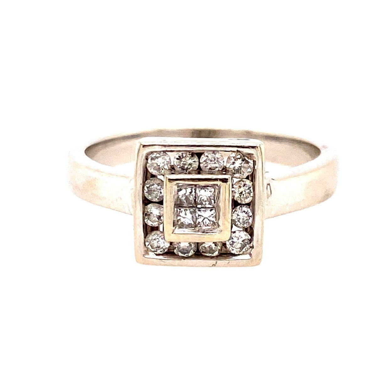 14k WG Square Shaped Ring