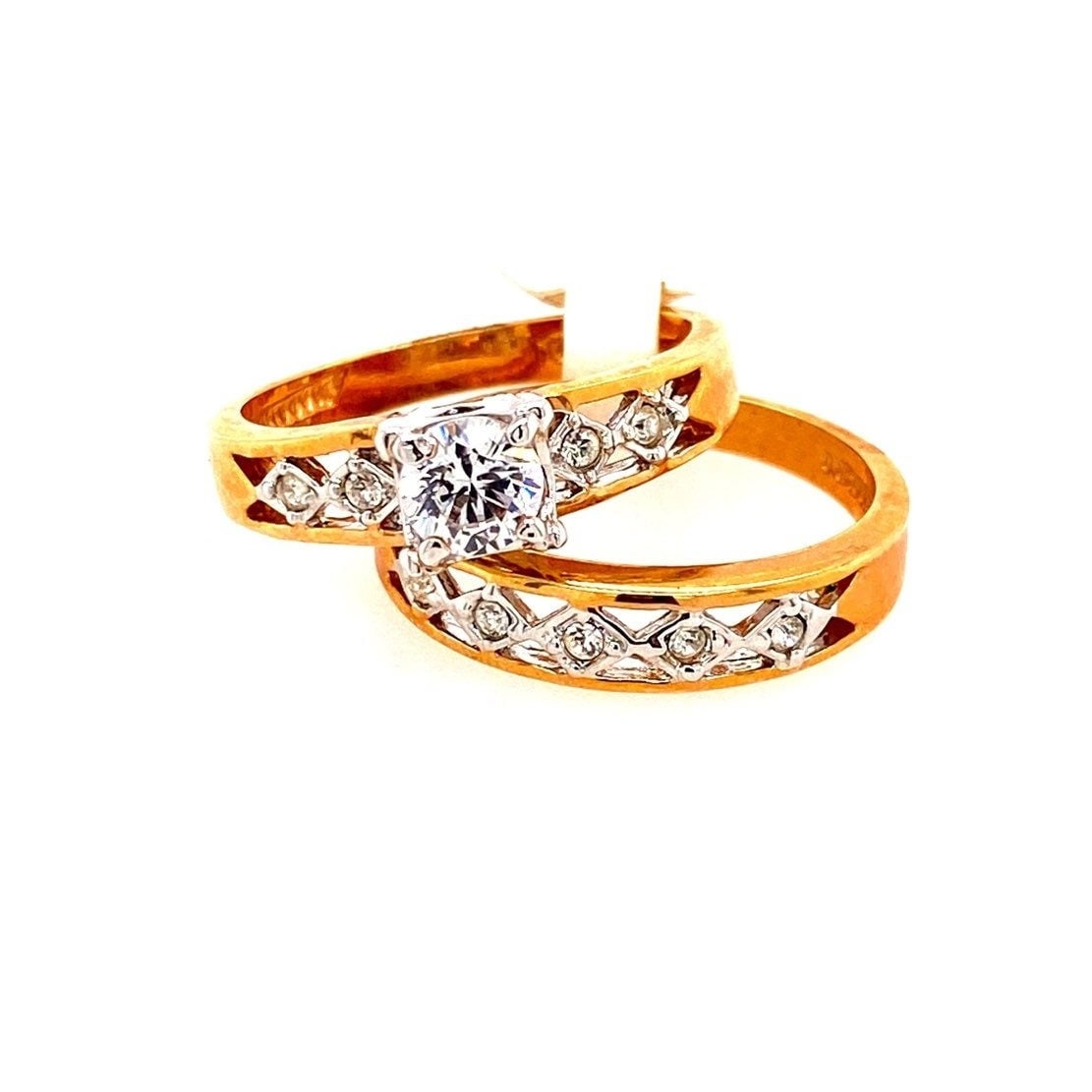 CZ Engagement Ring Set