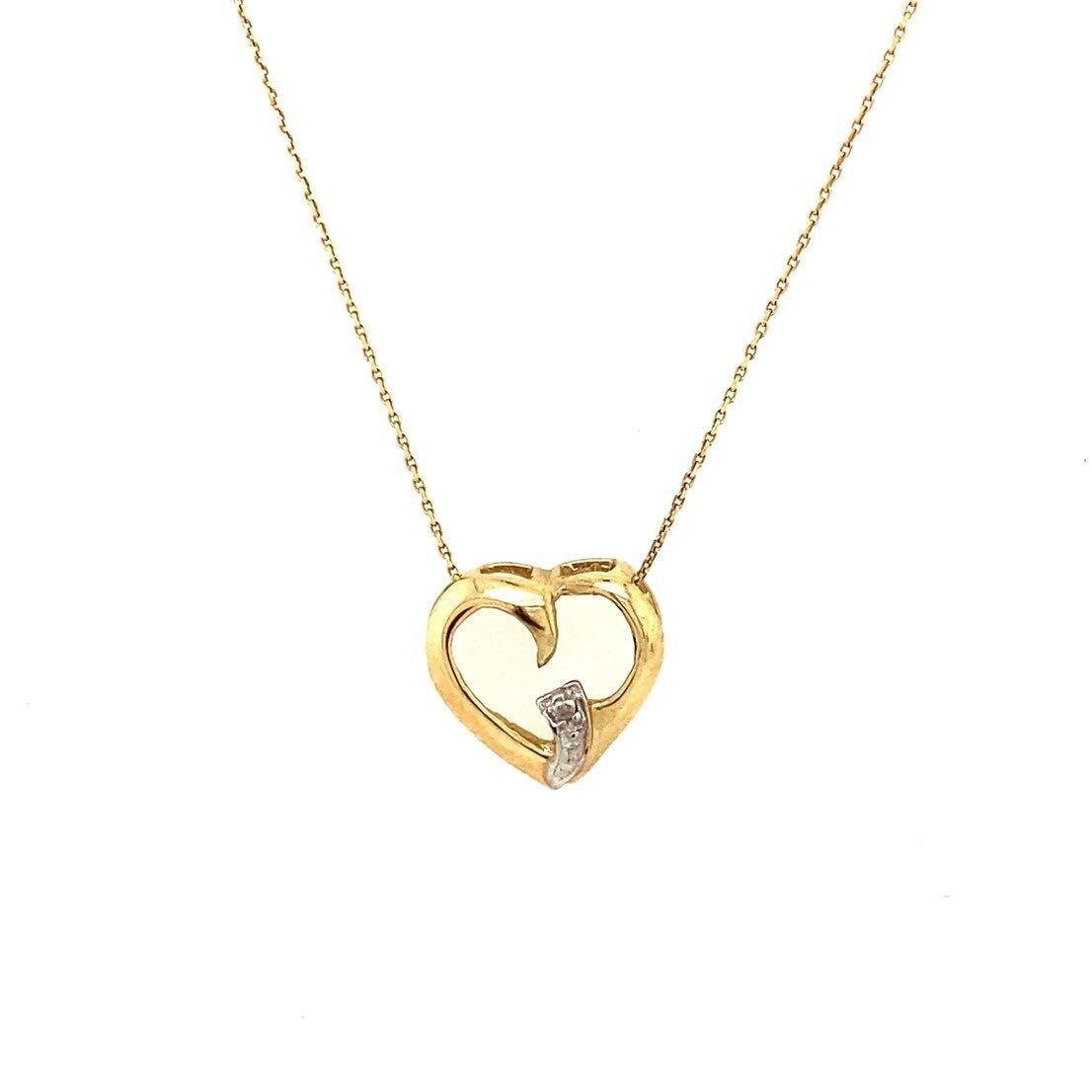 10k Dainty Heart Necklace